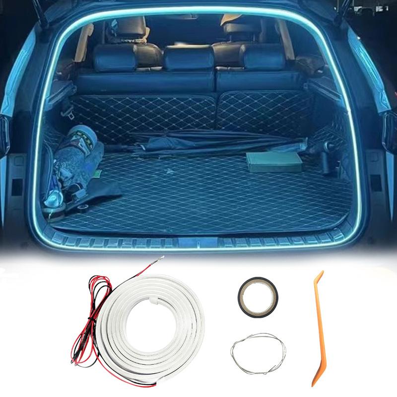 LED Car Trunk Light Strip Self Adhesive Dynamic Flowing Light Strip Multifunction Automatic Tail Box Light for Truck Trunk Decor