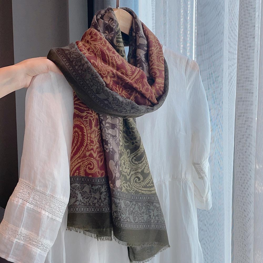 Bohemian Style Scarf for Women Soft Autumn and Winter Warm Shawl for Travel