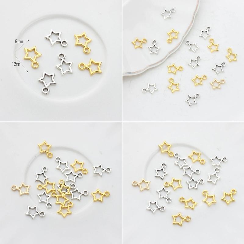 Popular Alloy DIY Accessories Hollow Five-Pointed Star Pendant DIY Handmade Bracelet Necklace Earring Clip Materials
