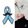 Friendly Blue Ribbon Brooch Pin Lightweight Secure Design For Casual Formal