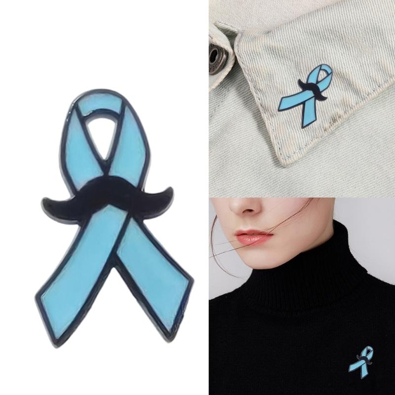 Friendly Blue Ribbon Brooch Pin Lightweight Secure Design For Casual Formal
