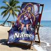Custom Name Personalized Sailor Moon Print Beach Towel, for Trip Camping Beach Party Home Decor, Birthday Gift for Family & Friends