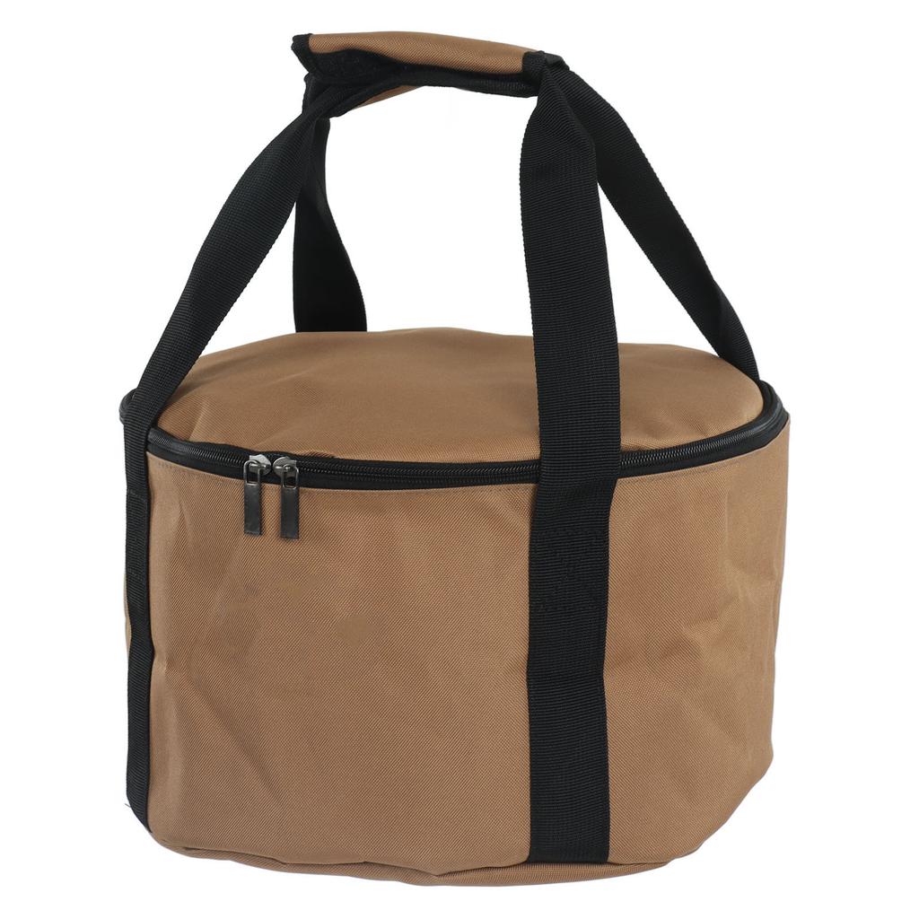 Zewnętrzna torba do przechowywania naczyń kuchennych Khaki Przenośny organizer na naczynia stołowe do gotowania na kempingu ze paskami z uchwytami