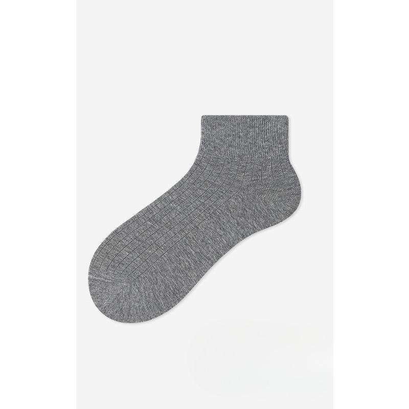 Solid-color Dotted Vertical Stripes Solid-color Casual Short Socks, Cotton Socks, Mesh Breathable Thin Spring and Summer Socks