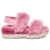 UGG Fluff Sugar Sandal Fabric Lightweight Comfortable Fashionable Slippers Women Sandals Pink 1119999-PINK