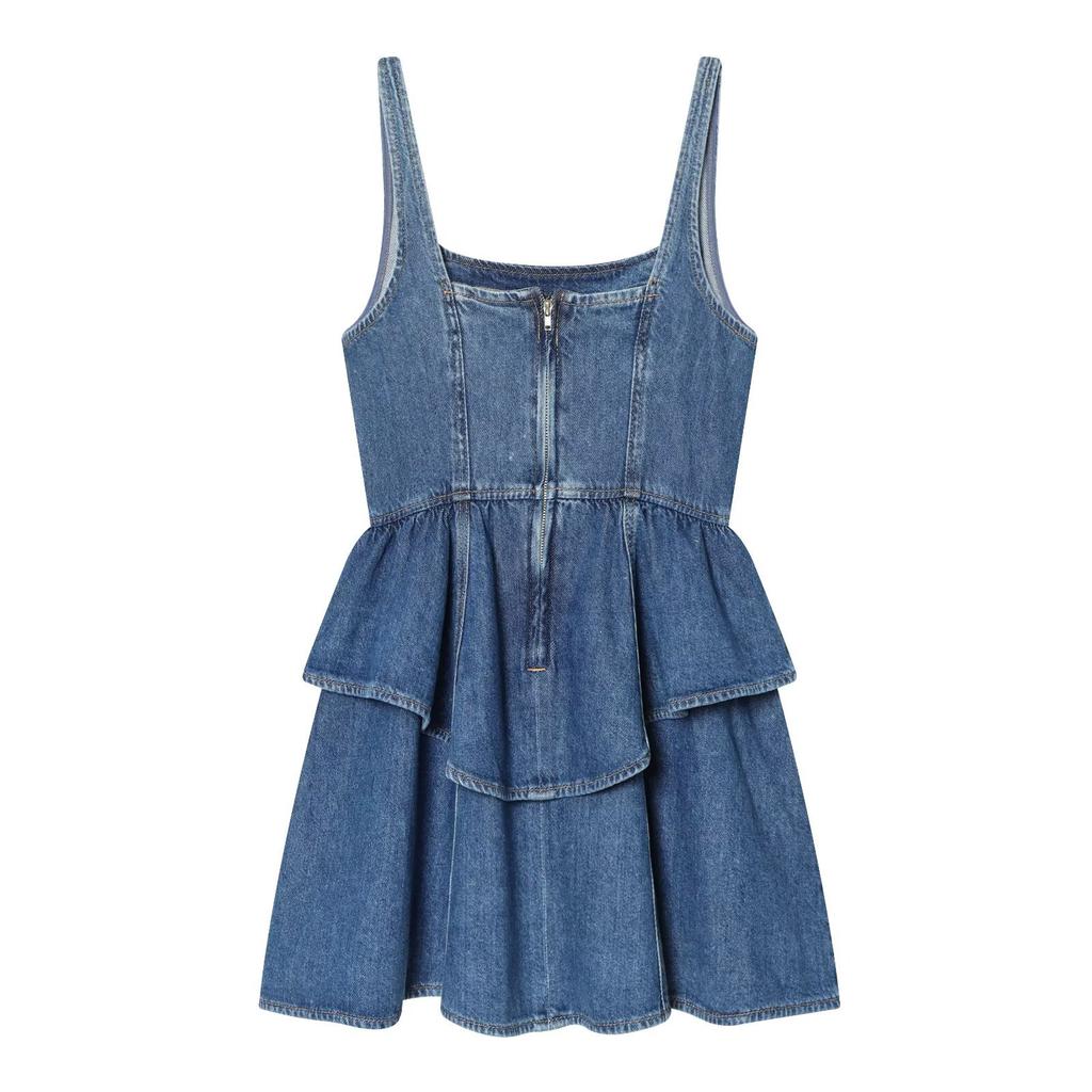 New European and American style fashion cake stacked A word waist thin suspender dress