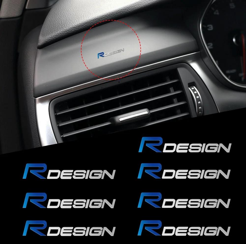 5Pcs 3D Metal R DESIGN Car Interior Sticker For Volvo Octavia 3 Fabia Kodiaq Kamiq RS Rapid Yeti Steering Wheel Decor Accessory