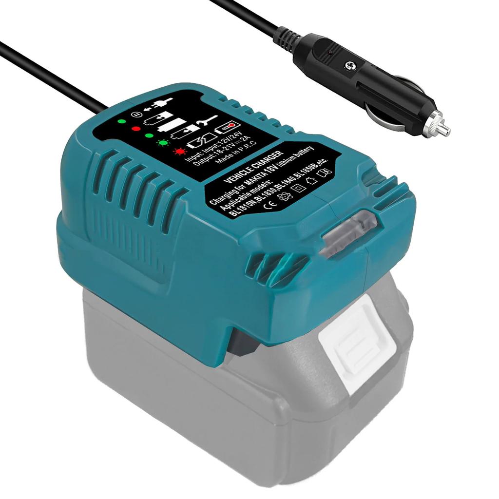 DC 12V/24V Li-Ionen-Akku Mini Kompaktes Autoladegerät Zigarettenanzünderstecker Mit LED Für Makita 18V LXT Akku BL1860 BL1830