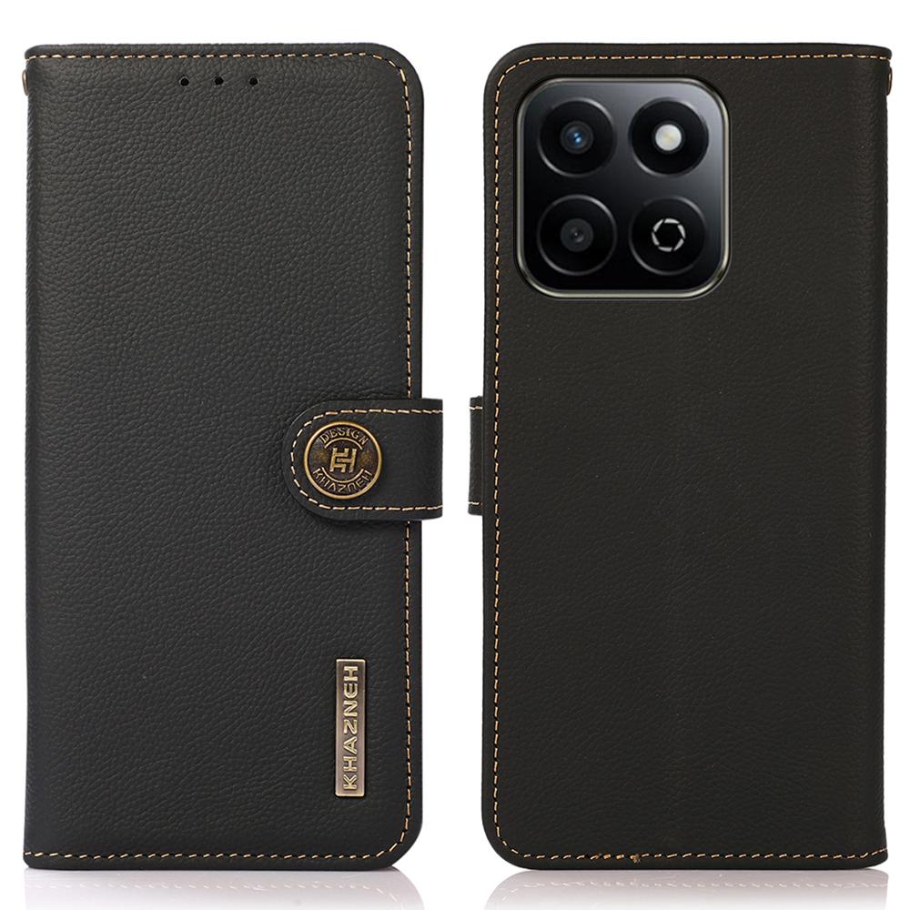 KHAZNEH For Honor X7c 5G/X7c 4G/200 Smart 5G/Play 60 Plus 5G Case Genuine Cow Leather RFID Blocking Wallet Phone Cover