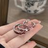 Oriental Aesthetics Retro Light Luxury Niche Red Enamel Transfer Opening Ring Plum Blossom Auspicious Cloud Zircon Stacked Ring