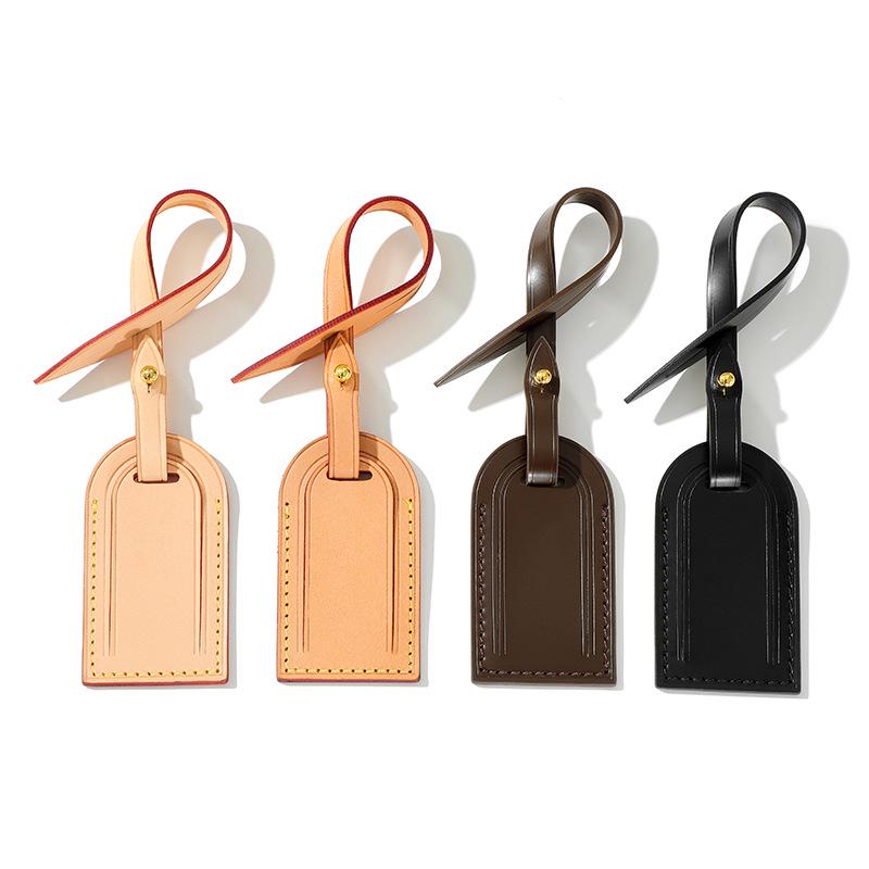 D-70 Leather Luggage Tag for LV Montaigne Bag – Old Flower Design, Travel Tag Replacement, Color Change Option.