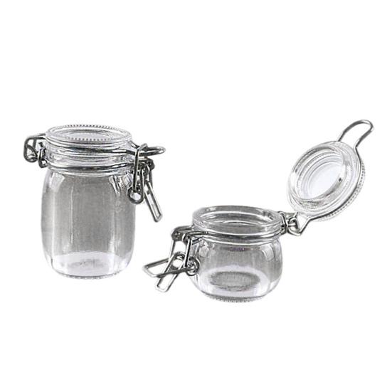 2 Pcs Miniature Storage Jars Doll House Mini Transparent Jar with Lid