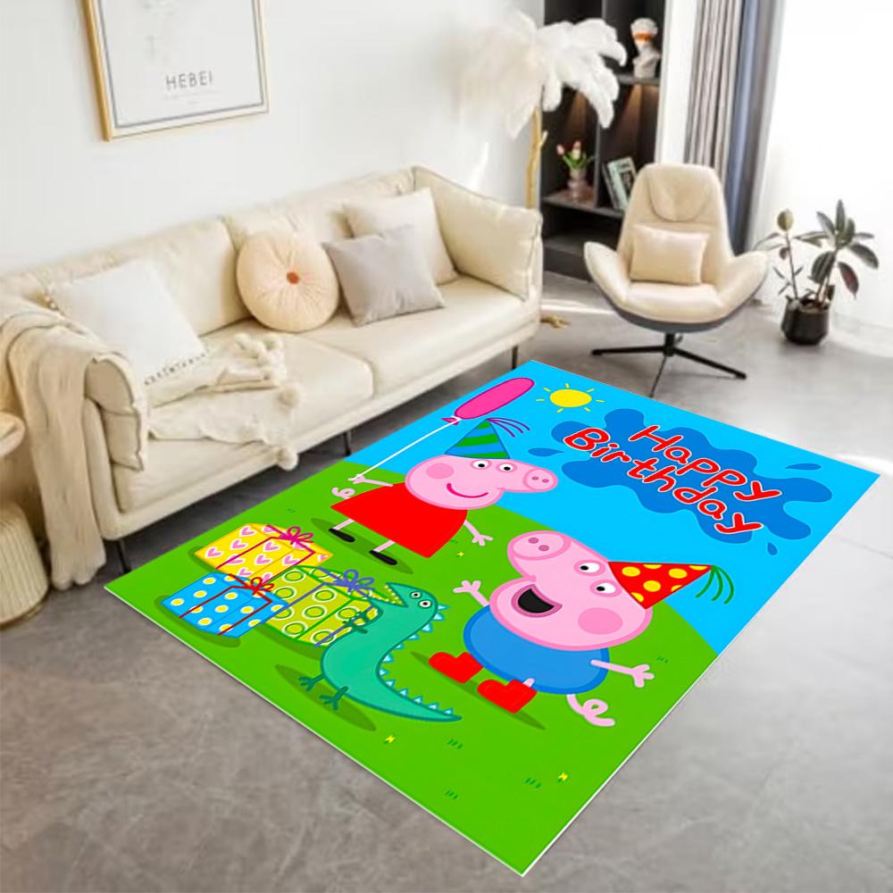 Peppa Pig's Colorful World Floor Rug Office Rug Design for Entryway Foyer Game Room Playrooms Antislip Carpet Office home decor