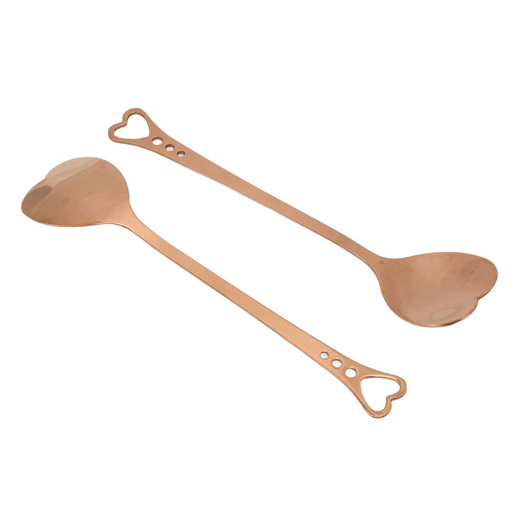 2 ks Dezertní lžíce Nerezová ocel Design ve tvaru srdce Odolné Antikorozní Ergonomická rukojeť