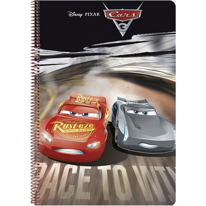 Carnet - Cars 3 Officiel - 80 Pages - Couverture rigide - Anneaux de haute qualité - Mixte