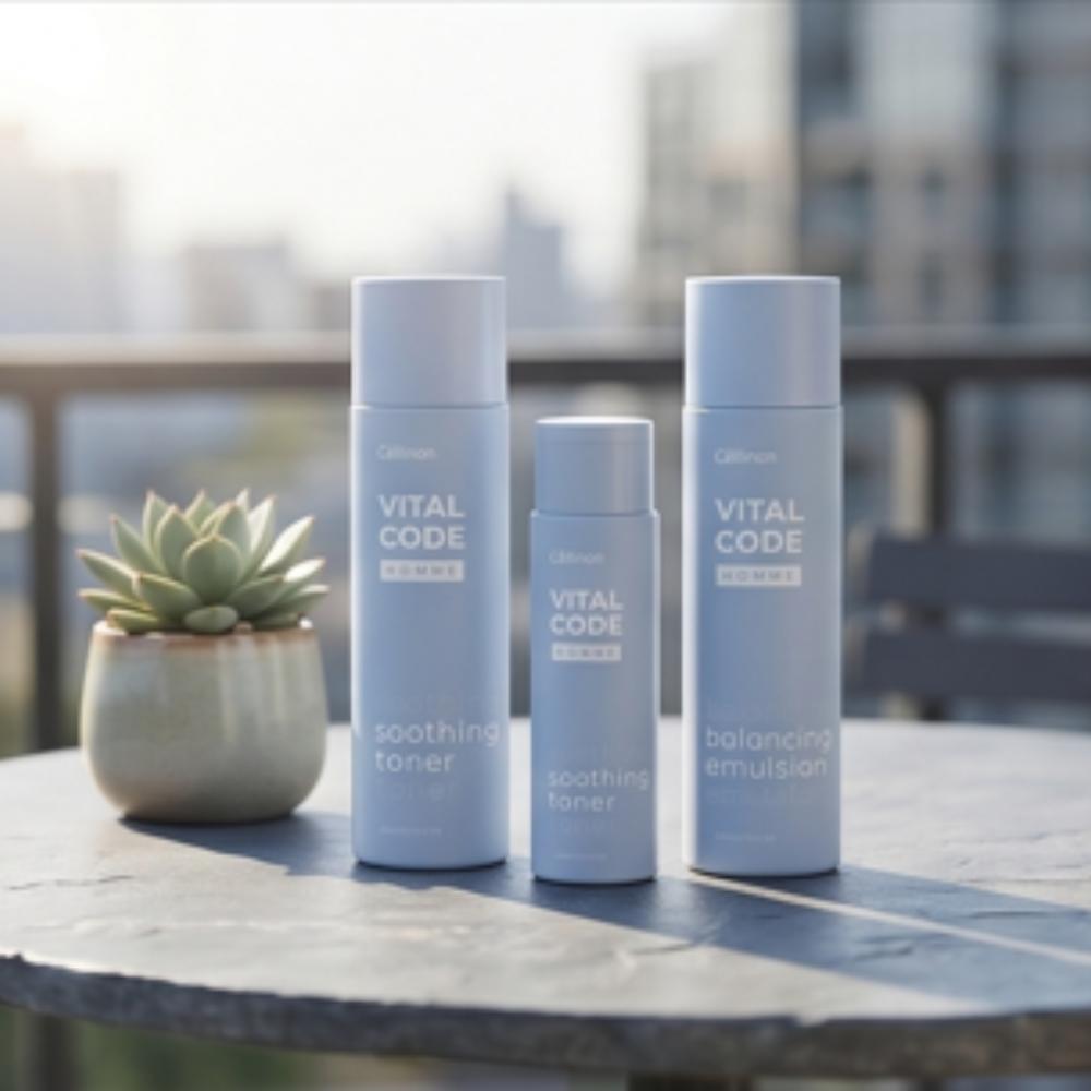 Celltrion Skincare / סט טיפוח Celinon Vital Code Homme / שגרת טיפוח לגברים מחייה ומאזנת שמן-לחות (טונר + תחליב) /מקוריאה