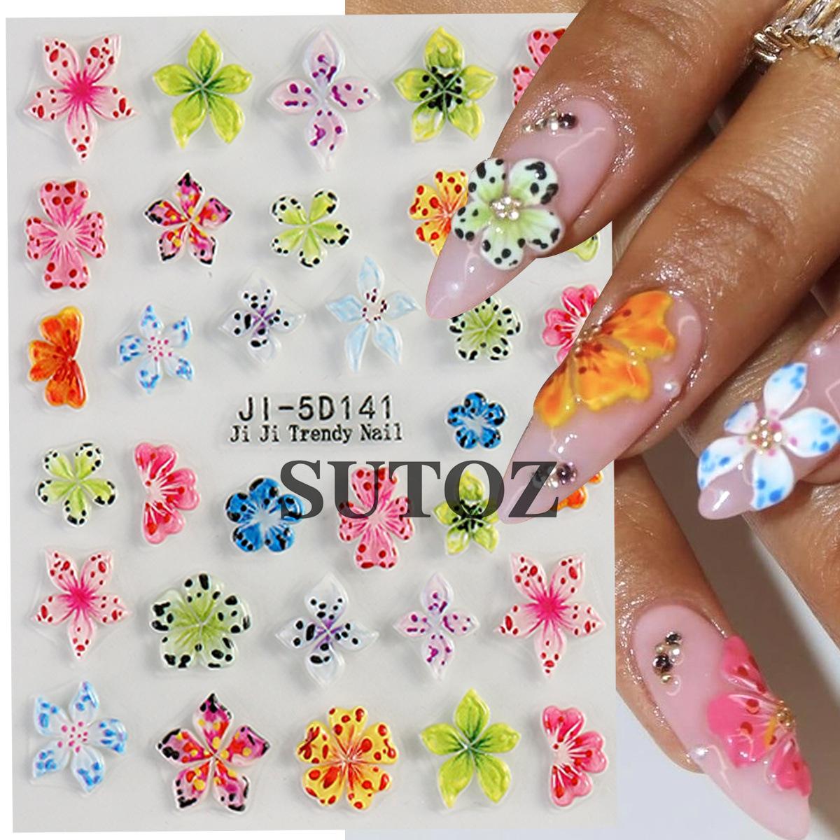 

5D DIY наклейки для дизайна ногтей клейкие наклейки для дизайна ногтей маникюр советы письмо лист цветок палочки для ногтей декор обертка