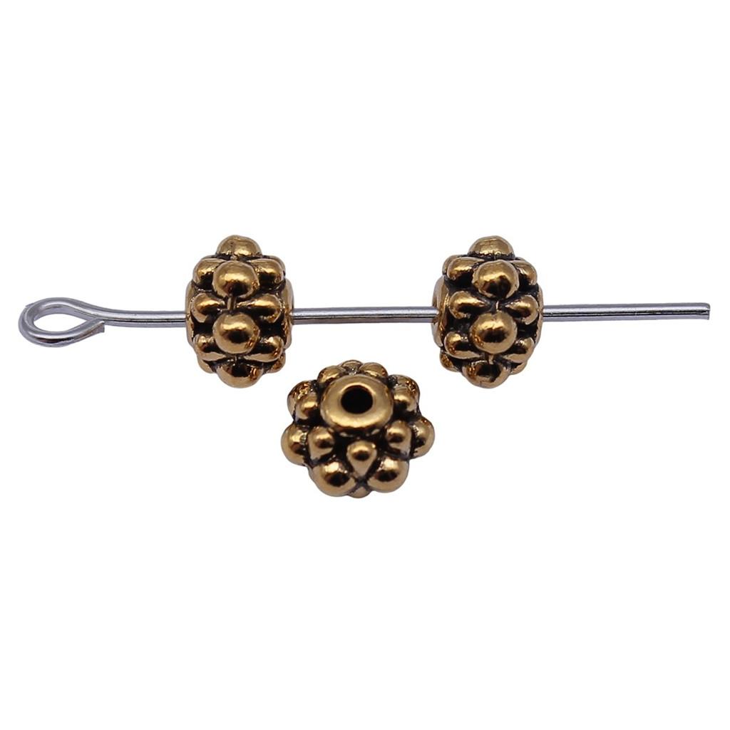Multi Color Flower Edge Spacer Beads Metal Charms For Jewelry Making Accessories