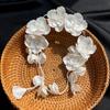 White Bridal Headdress Handmade Wedding Headwear Fashion Bridal Headwear  Hair Jewelry