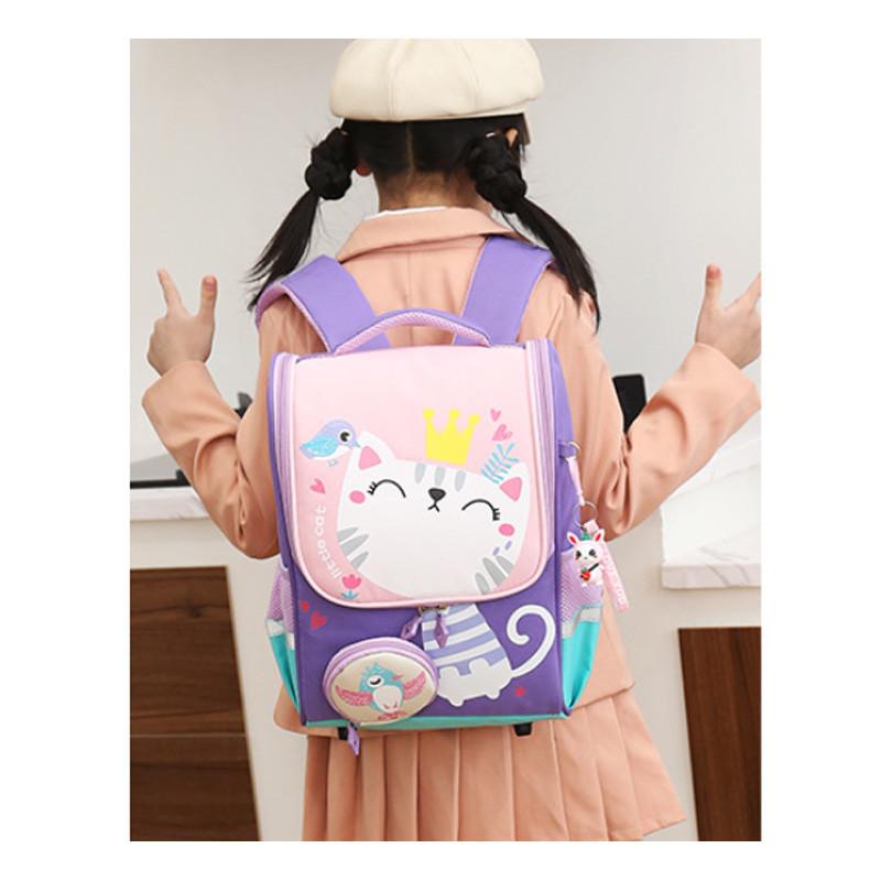 Adorable Cartoon Nylon Backpack For Boys And Girls In Primary School Large Capacity