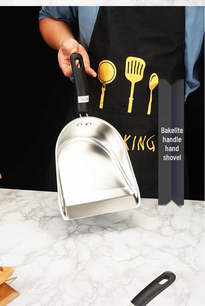 Compact Handheld Stainless Steel Dustpan - Durable, Portable, Short Handle for Household Cleaning