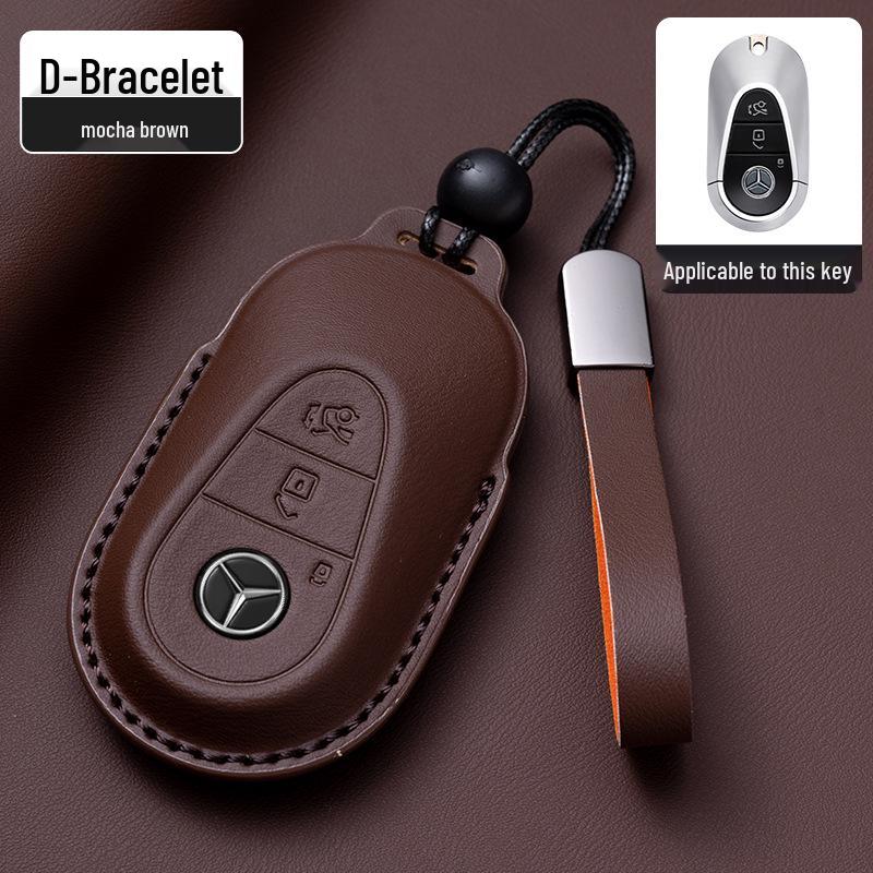 Mercedes-Benz Original Color Nappa Leather Key Case for GLE, GLAC200L, C260L, E300L, E-Class, S-Class, and C-Class.