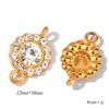 4Pcs Enamel Round Evil Eye Charms Connector Turkish Evil Eye Rhinestone Pendant For Bracelet Necklace DIY Jewelry Making