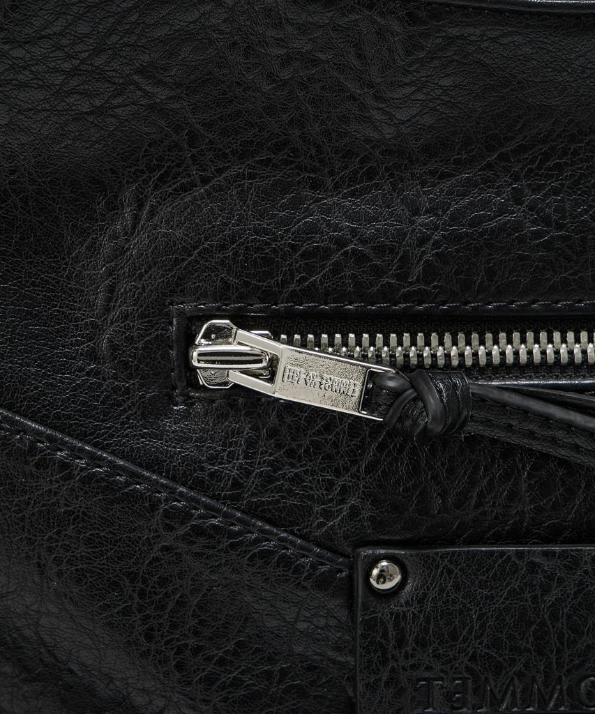 Etre Au Sommet Strap Belt Eyelet Cross Big Bag (Black)
