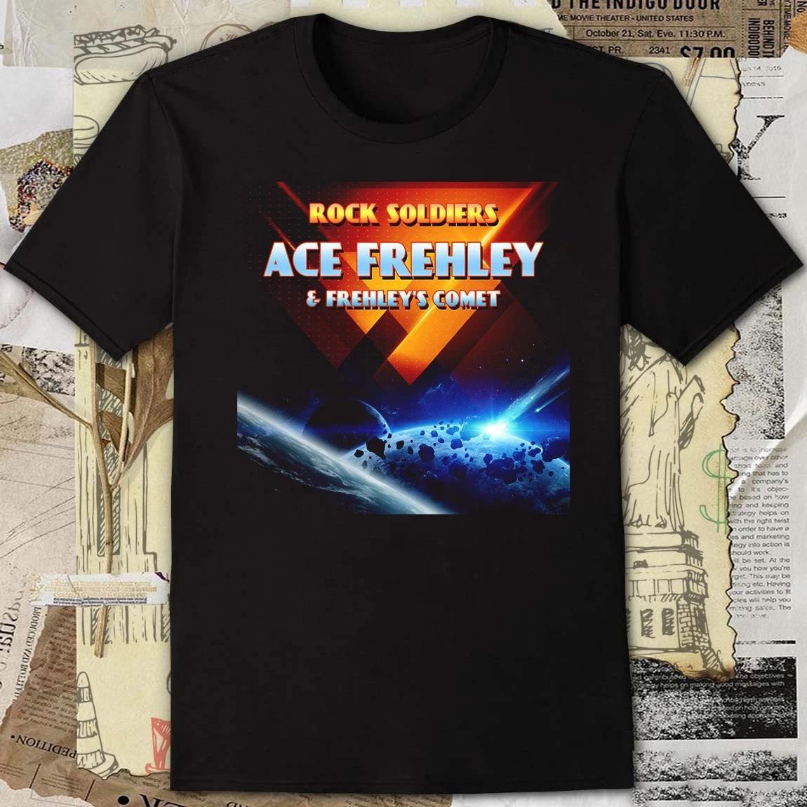 Trend! Ace Frehley Black Cotton T-shirt Full size S-5XL unisex HL182 XXL