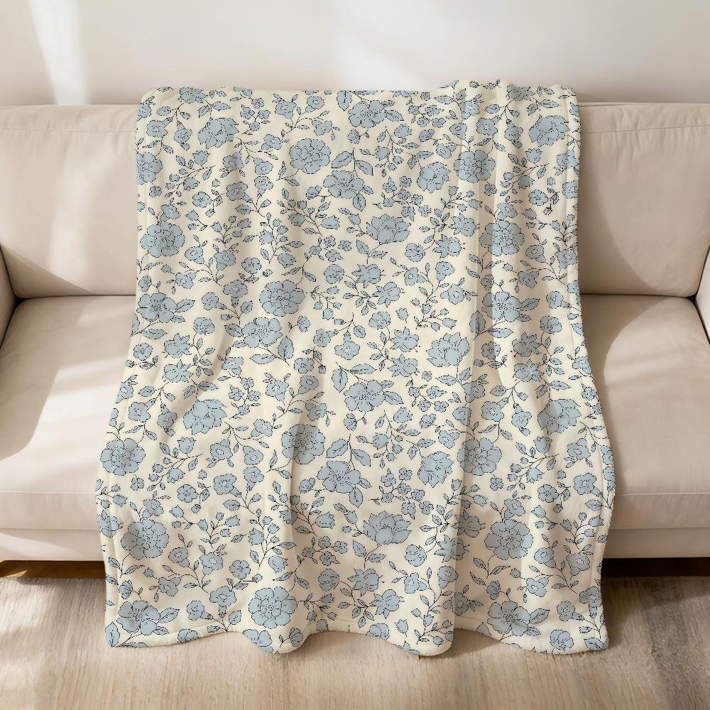 Yellow Floral Cute Fashion Pattern Flannel Soft Warm Plush Blanket For Sofa Living Room Pet Hogar Bedroom Gift Home Car Portable