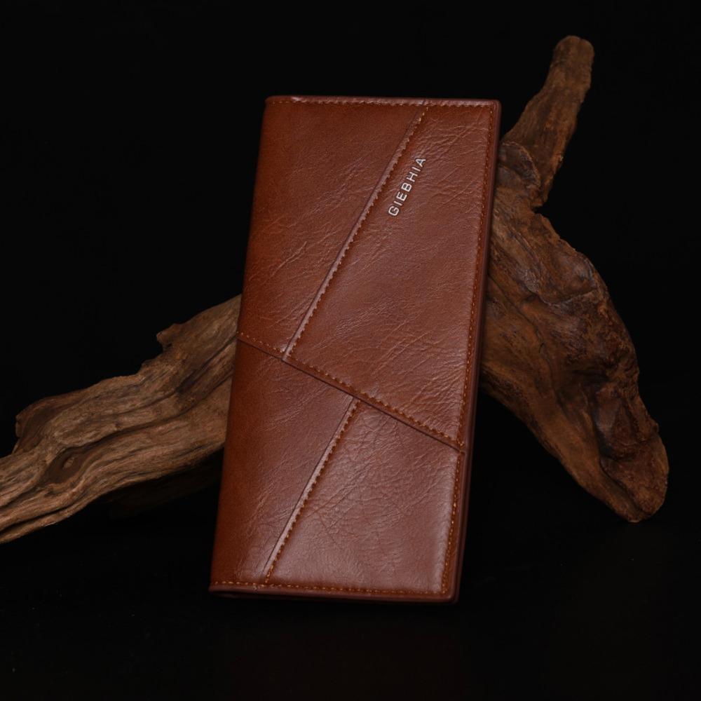 

Бизнес-кошелек с двойным сложением, многофункциональный кошелек для денег, повседневный мужской длинный кошелек для отдыха на природе чёрный