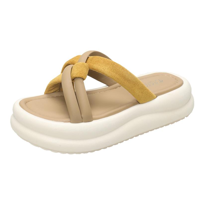 Premium Feeling with Skirt, Cool Slippers, Beautiful Outer Wear 22 New Summer Thick-soled Temperament Slippers