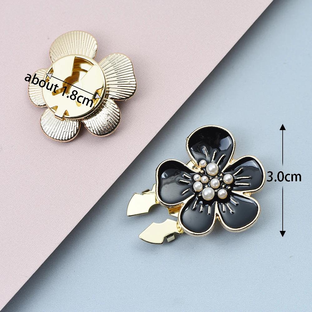 2Pcs Women Shirt Button Cover Cufflinks Cute Peach Blossom Buttons Faux Pearl Sleeve Button Women Fashion  Jewelry Decoration