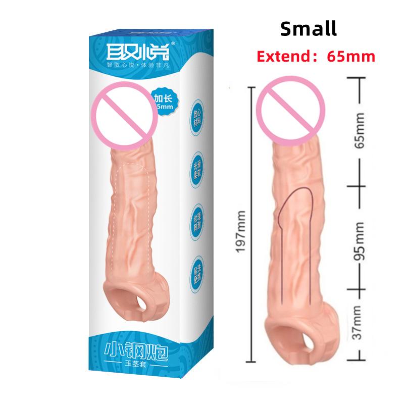 Highly Elastic Silicone Penis Extender Sleeve Reusable Dildos Condom Delay Ejaculation Dick Enlargement Sex Toys for Men
