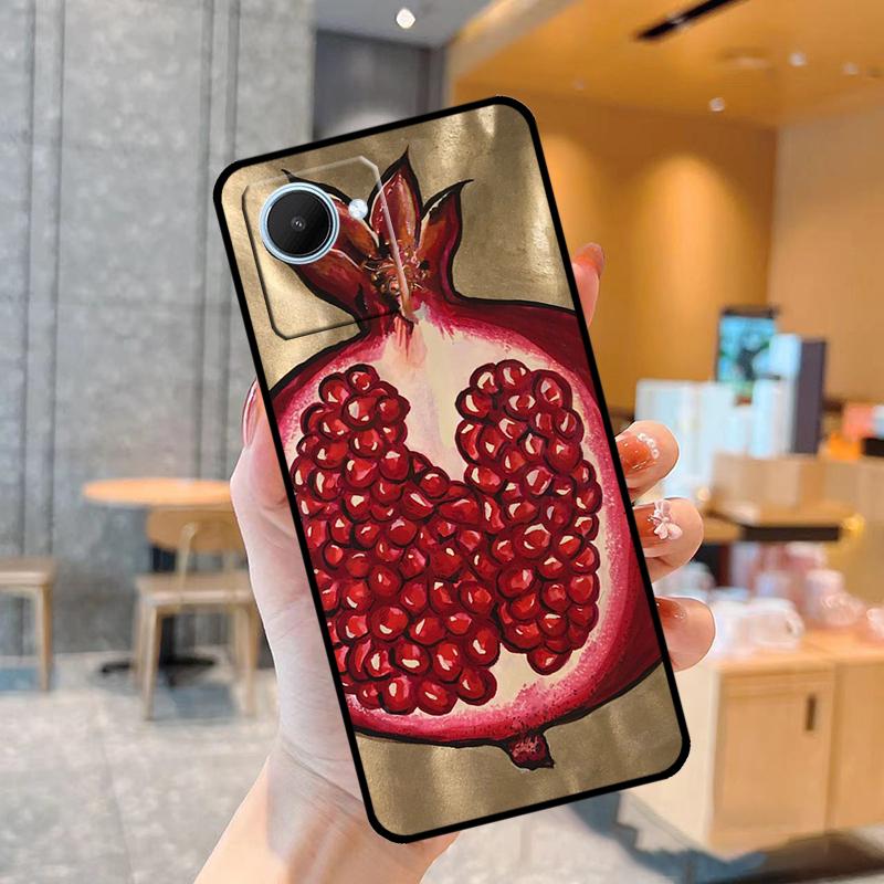 Food Fruit Red Pomegranate Case For Realme C55 C33 C31 C35 C30 C11 C15 C25s C21Y GT Neo 5 3T 2T 8 9 10 11 Pro Plus