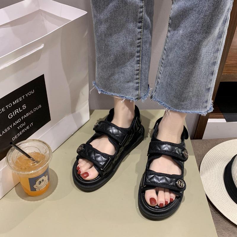 Sandals women's summer new Velcro platform beach shoes student flat women's shoes
