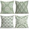 Fresh White And Green Pattern Cushions Pillowcase Polyester Cushion Cover Throw Pillow Pillowcover Home Car Sofa Decor