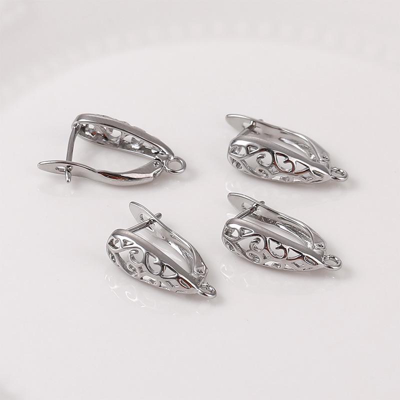 Verkupferte 14 Karat Gold Retro U-förmige Tropfenohrstecker - handgefertigtes DIY-Zubehör