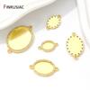Base per Ciondolo in Ottone Placcato Oro 18K con Base Vuota per Cabochon, Adatta a Connettore con Lunetta per Creazione di Gioielli Fatti a Mano Fai-da-te
