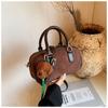 PU Leather PU Bowling Bag Solid Color Shoulder Bag Fashion Small Square Bag  Shopping