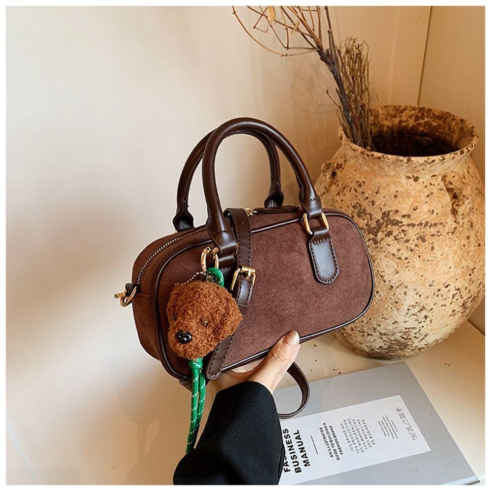 PU Leather PU Bowling Bag Solid Color Shoulder Bag Fashion Small Square Bag  Shopping