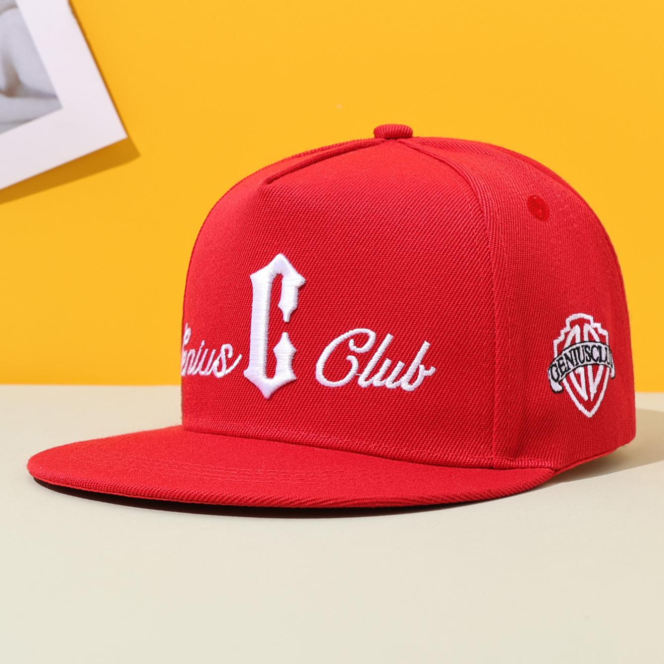 

Hip hop baseball cap, trendy flat eave duckbill cap, street casual embroidered hip-hop cap, suitable for outdoor shading красный