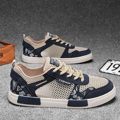 Scarpe vulcanizzate traspiranti da uomo Scarpe da ginnastica sportive piatte da passeggio Scarpe da uomo in mesh casual Taglia grande 47