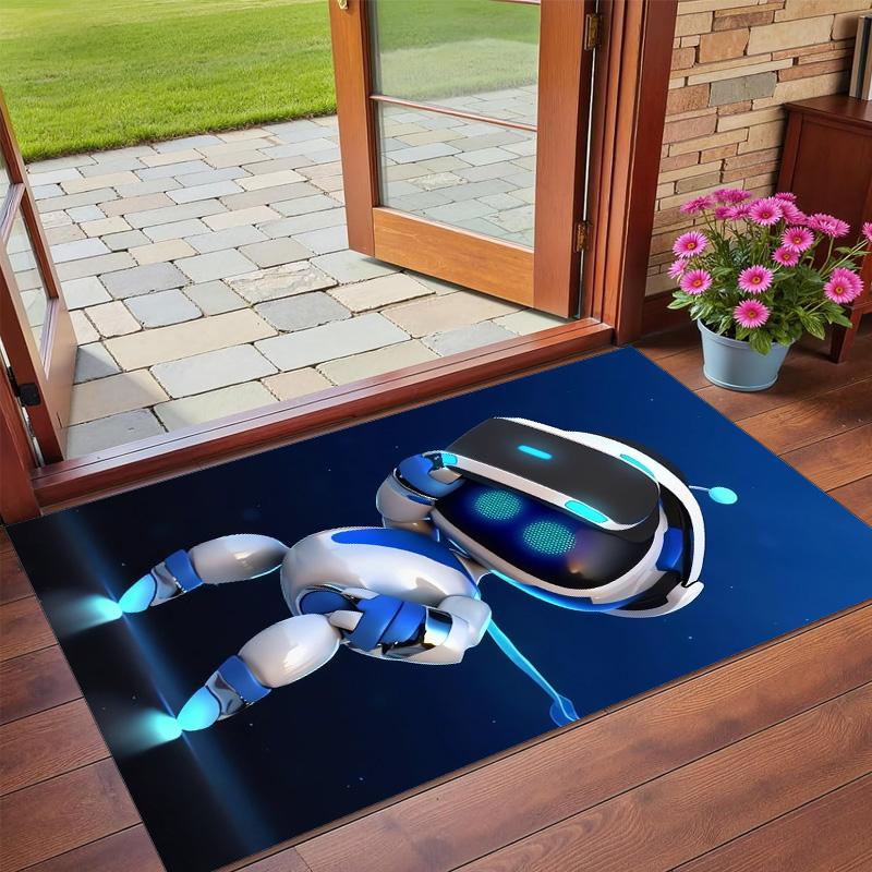 Tappeto Antiscivolo in Velluto di Cristallo, Tappeto con Design Astro Bot per Interni, Soggiorno, Camera da Letto, Decorazione per la Casa