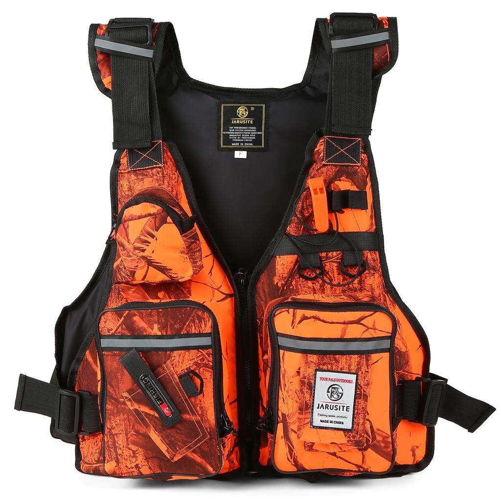 Men Professional Life Jacket Buoyancy Suit Portable Fishing Vests Multi-Pockets Waterproof Sea Fishing Adjustable Vest