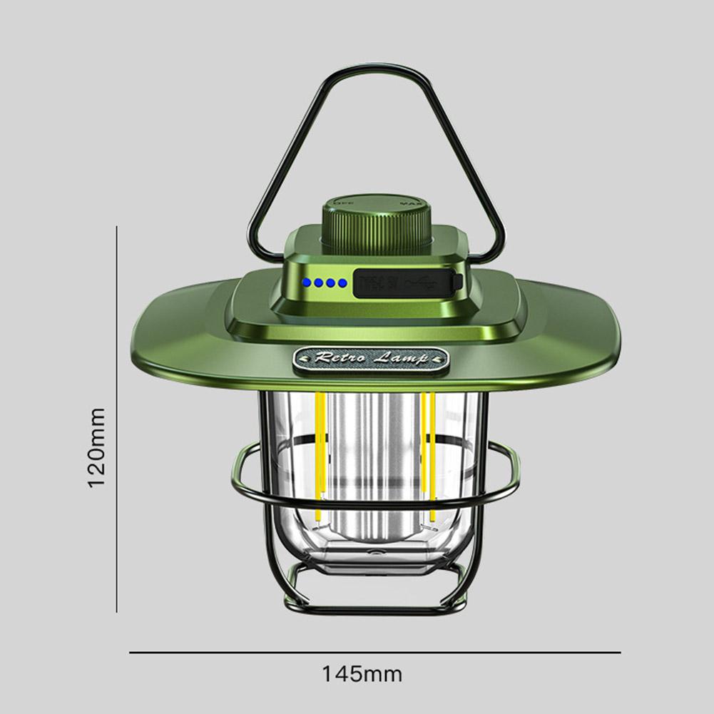 LED Camping Light Retro Hanging Tent Lamp Waterproof Retro Camping Lantern Stepless Dimmable 4500mAh Rechargeable Emergency Lamp
