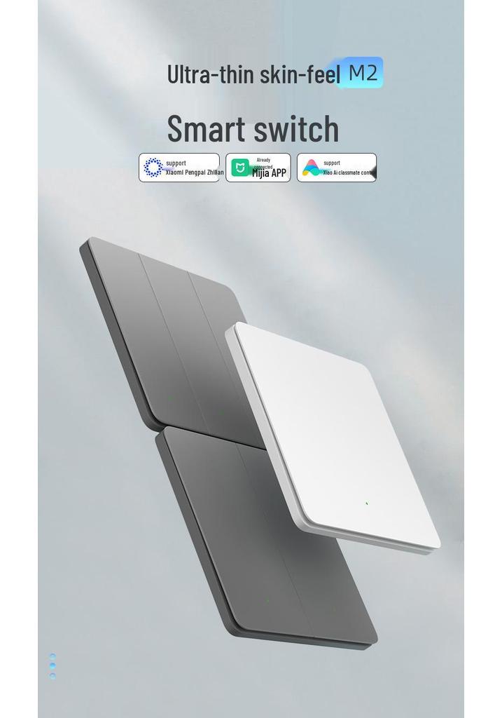 Ultra-thin Skin-Feel Switch Panel with Mijia App & Xiaoai Tongxue Voice Control
