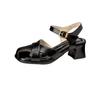 Krazing Pot Cow Skin Hollow Decoration Thick Heels Peep Toe Party Summer Size 41 Gladiator Superstar Women Sandals