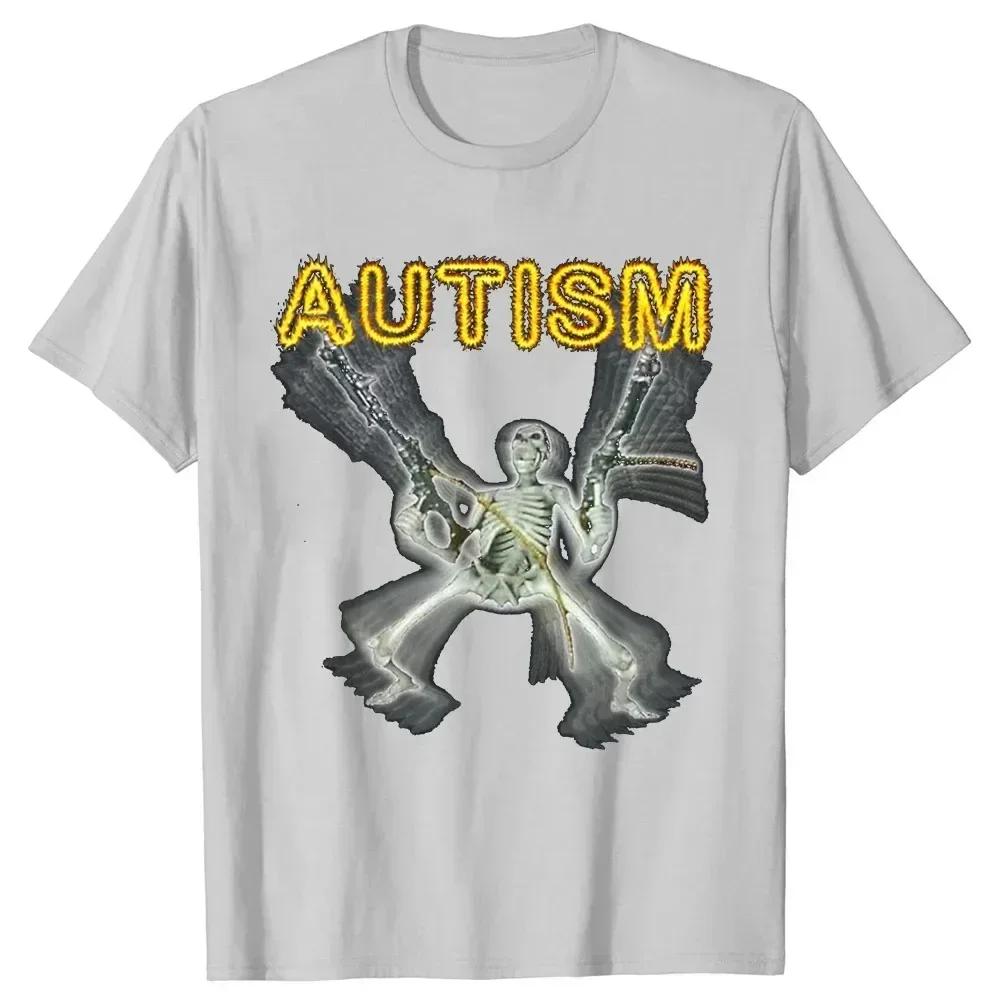 Retro Autism Skeleton Funny WoT-Shirt Neurodivergent Autism Awareness Support Graphic Tee Halloween Gifts WoClothes