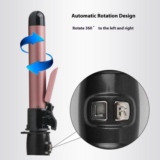 Automatic Hair Curling Iron LCD Display Temperature Adjustable Fast Heating Portable Travel Hair Curler 110V Electric Curling Wand